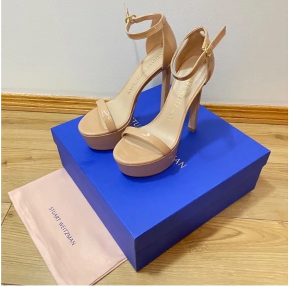 Stuart Weitzman NUDIST HOLLYWOOD PLATFORM SANDAL - Brand New in Box Sz 7 - Picture 2 of 10